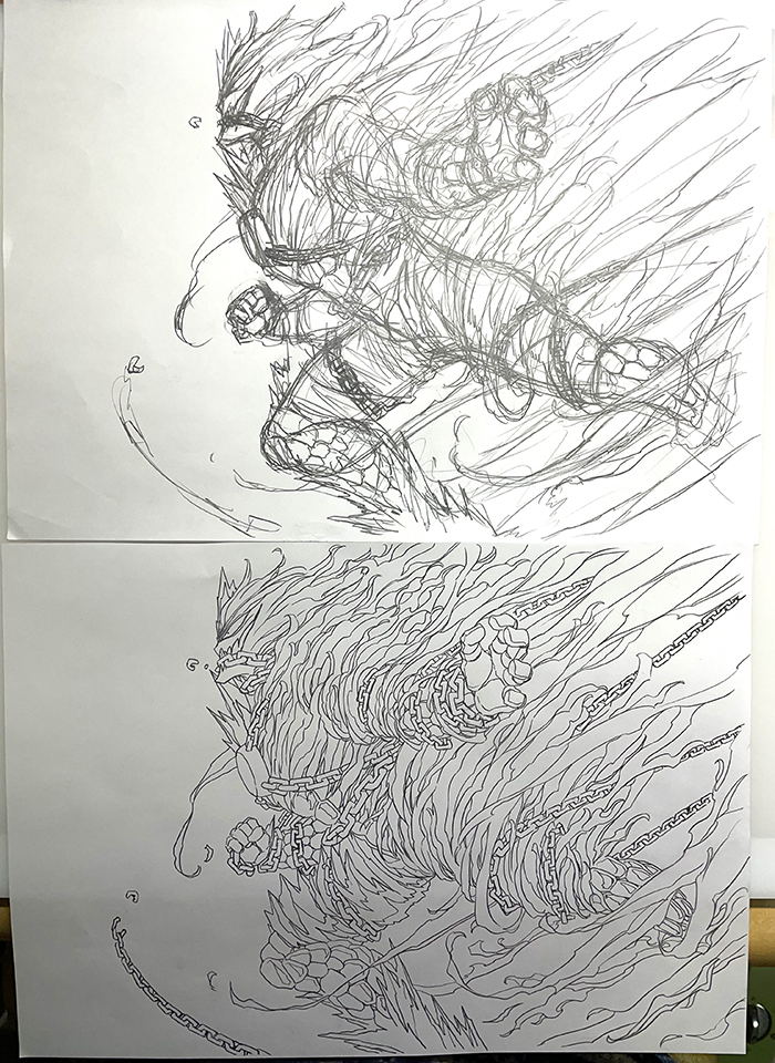 #このタグを見た人はラフ画とその完成絵を見せる
これがこうなってこう 