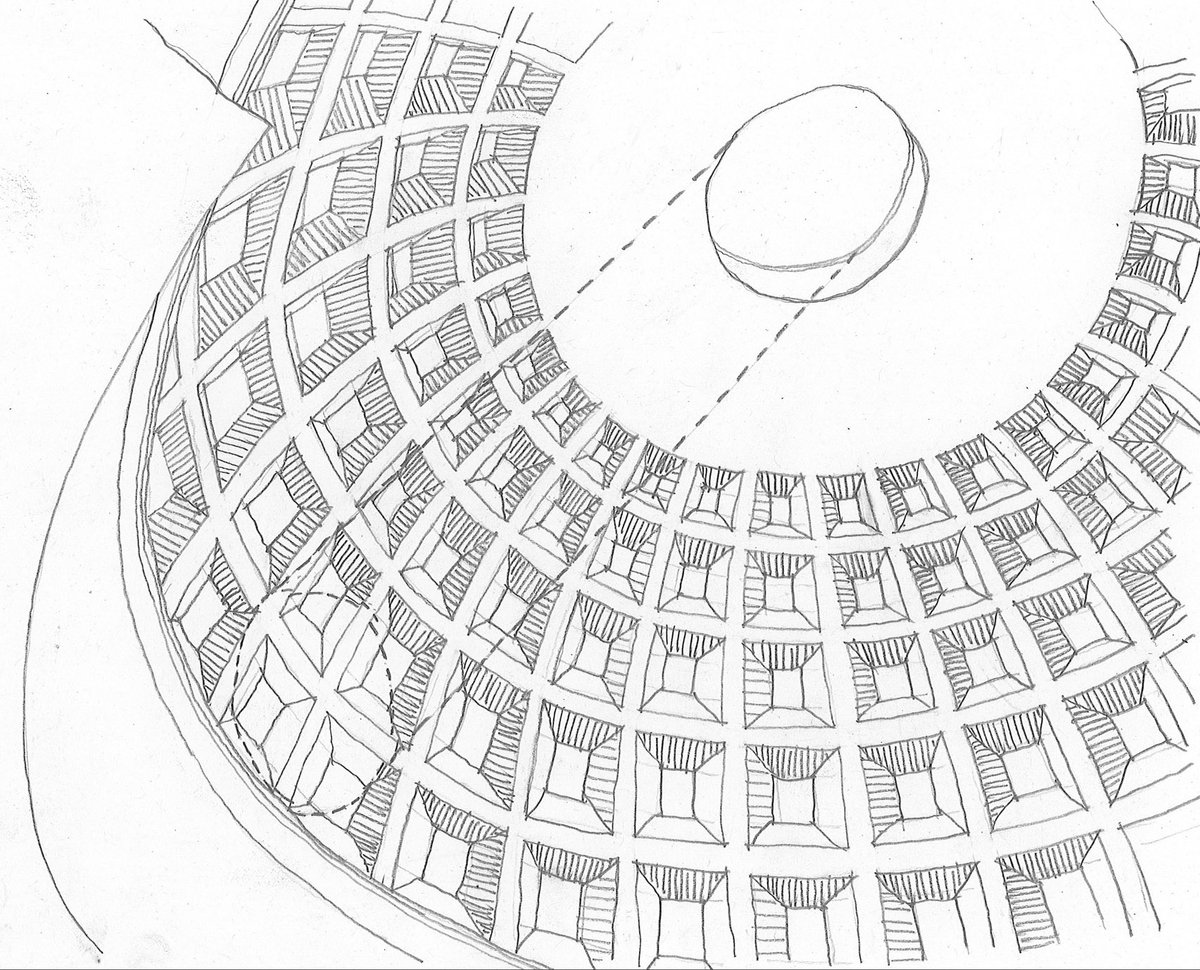Thank you ⁦<a href="/ArchBenSoc/">Architects Benevolent Society</a>⁩ for giving me the opportunity to reflect on the immense joy my first visit to The Pantheon in Rome brought me 37 years ago #Time2Sketch 1hr sketch on the theme of “Places and spaces that bring joy” - can’t wait to see what others have been drawing