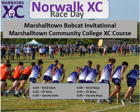 It's another Norwalk Warrior RACE DAY!  The Warriors will be traveling to Marshalltown for the Bobcat Invitational.  #TEAM #AttackSuccess #NextManUp <a href="/WarriorRunning/">Norwalk Girls XC</a>
