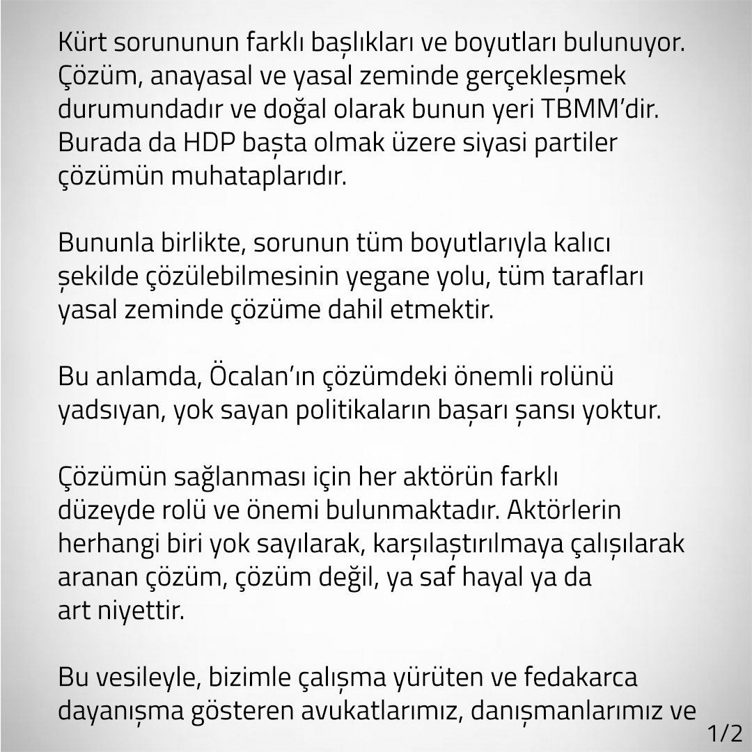 hdpdemirtas's tweet photo. Herkese merhabalar. https://t.co/A7EqUzRWMS