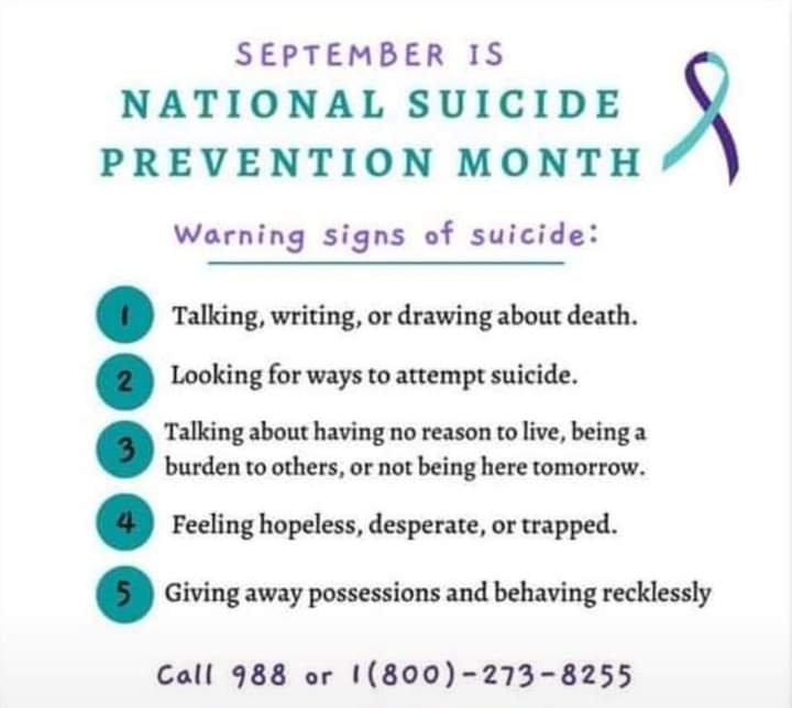 September is #SuicideAwarenessMonth, you can #Bethe1To help. #SuicidePrevention