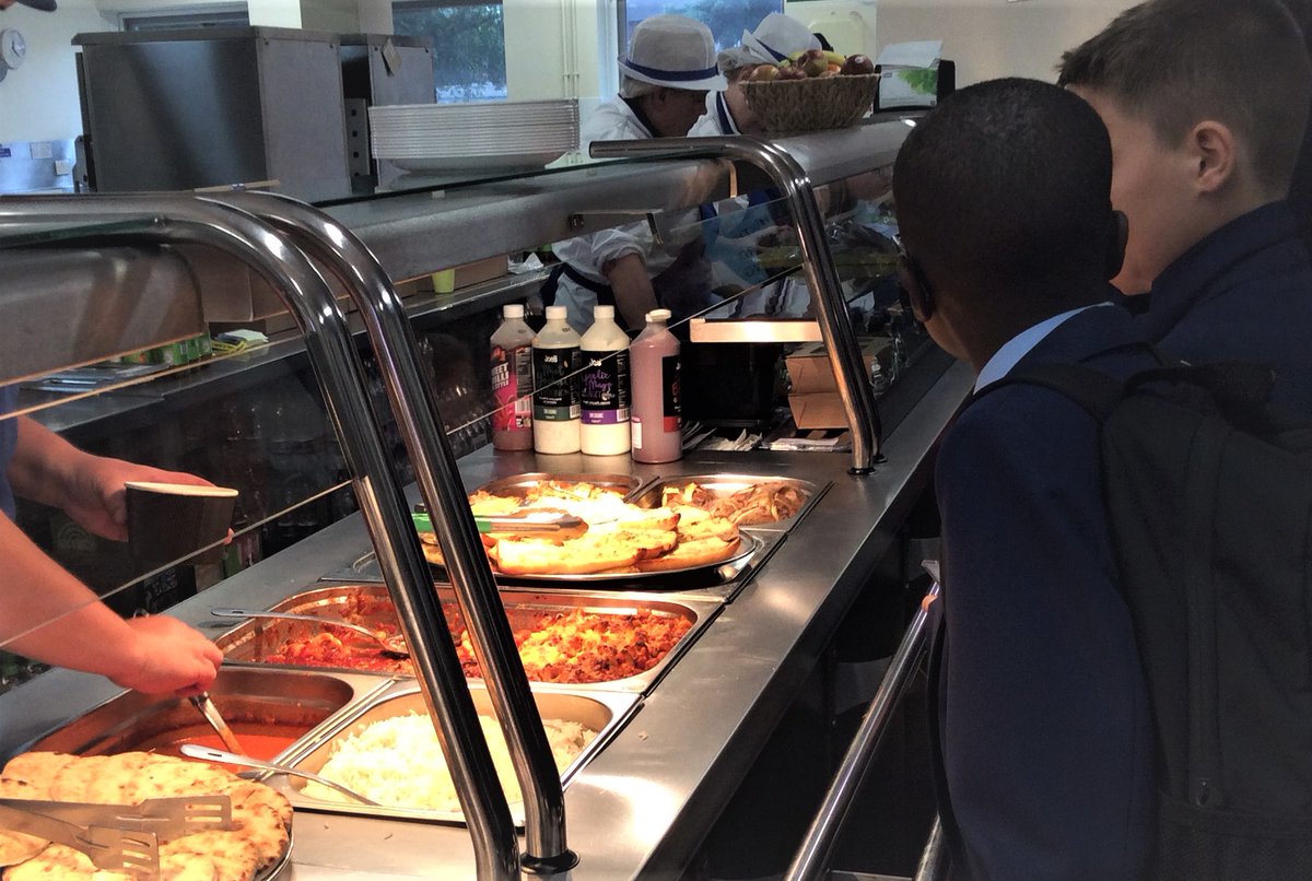 MSJBolton's tweet photo. Our Year 7 Students are settling in well and getting used to the busier school canteen and larger dining hall. Today's menu included a very tasty Chicken curry served with rice and naan bread. #MSJCommunity #MSJLife #Year7 #Lunch https://t.co/WB4foviDLv