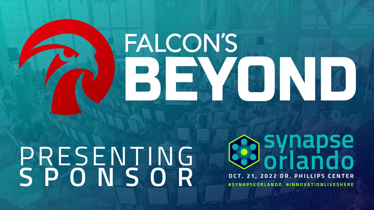 SynapseFL's tweet photo. .@FalconsBeyond is the official Presenting Sponsor of #SynapseOrlando! 🤩
We're thrilled to have such an innovative Presenting Sponsor bringing you Central Florida's premier innovation event on October 21st! #InnovationLivesHere #InnovationLivesHere
🎟️: https://t.co/27drI87Rx4 https://t.co/IDAjE64fac