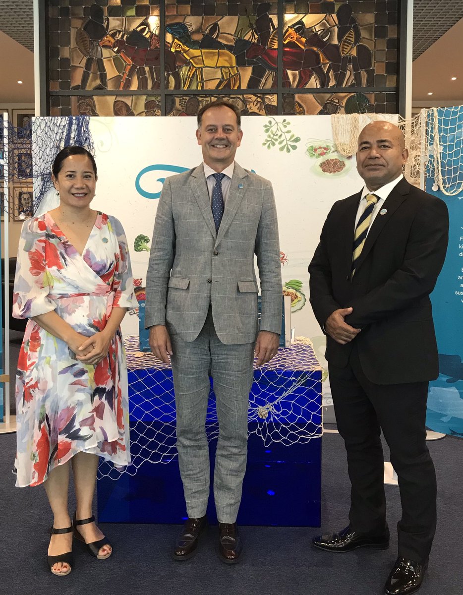 Very good bilateral with Director General of <a href="/TunaFFA/">Pacific Islands Forum Fisheries Agency (FFA)</a>, Dr Tupou-Roosen, and Mr Pio Manoa, at #COFI35, to strengthen our collaboration in relation to regional fisheries management organizations and processes