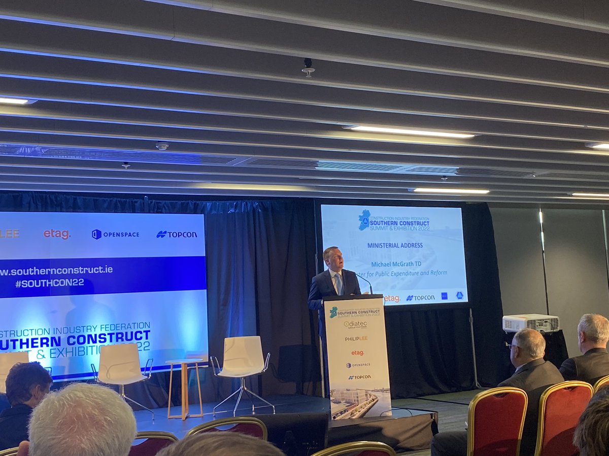 Sean_Downey_IRL's tweet photo. Great to hear from both Ger O’Leary of @WeltecEng and @mmcgrathtd at the opening of #southcon22 @CIF_Ireland on the opportunity for #Construction ahead https://t.co/QcbF7e0RTR