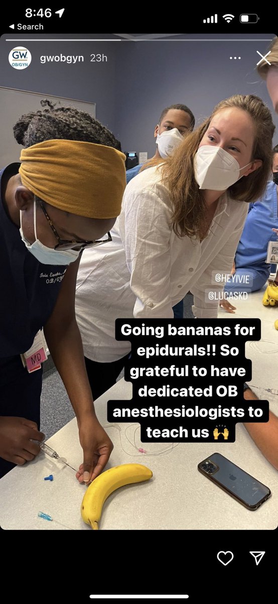 Thank you @GW_Anesthesia for the awesome education this week!! #OBanesthesia 🍌 🍌 🍌