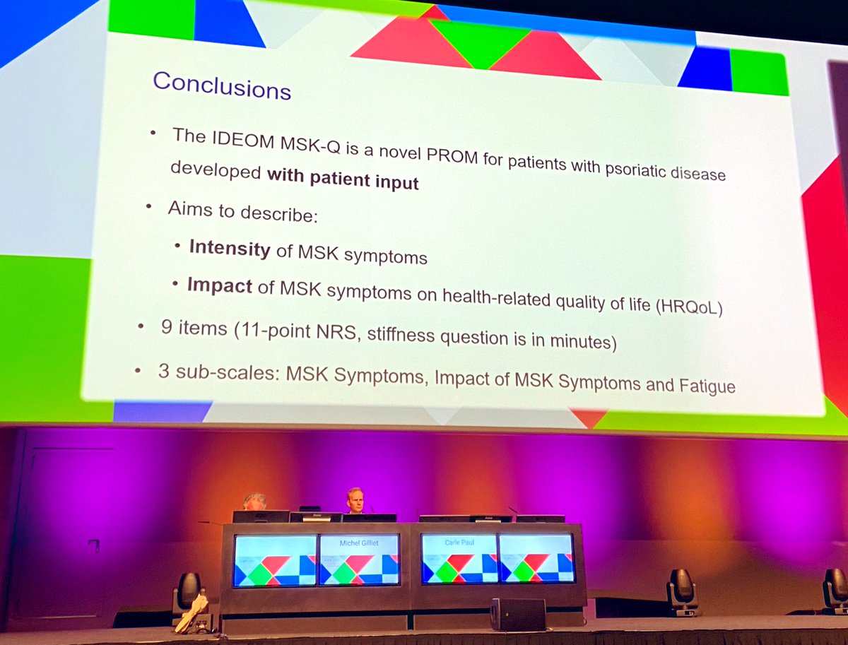 <a href="/Dermoutcomes/">IDEOM</a> has developed a patient reported outcome measurement tool together with People living with PsD #psoriaticdisease !
⏹ To measure the impact of symptoms like: pain stiffness insomnia
⏺ We can earlier diagnose joint manifestation of PsD!