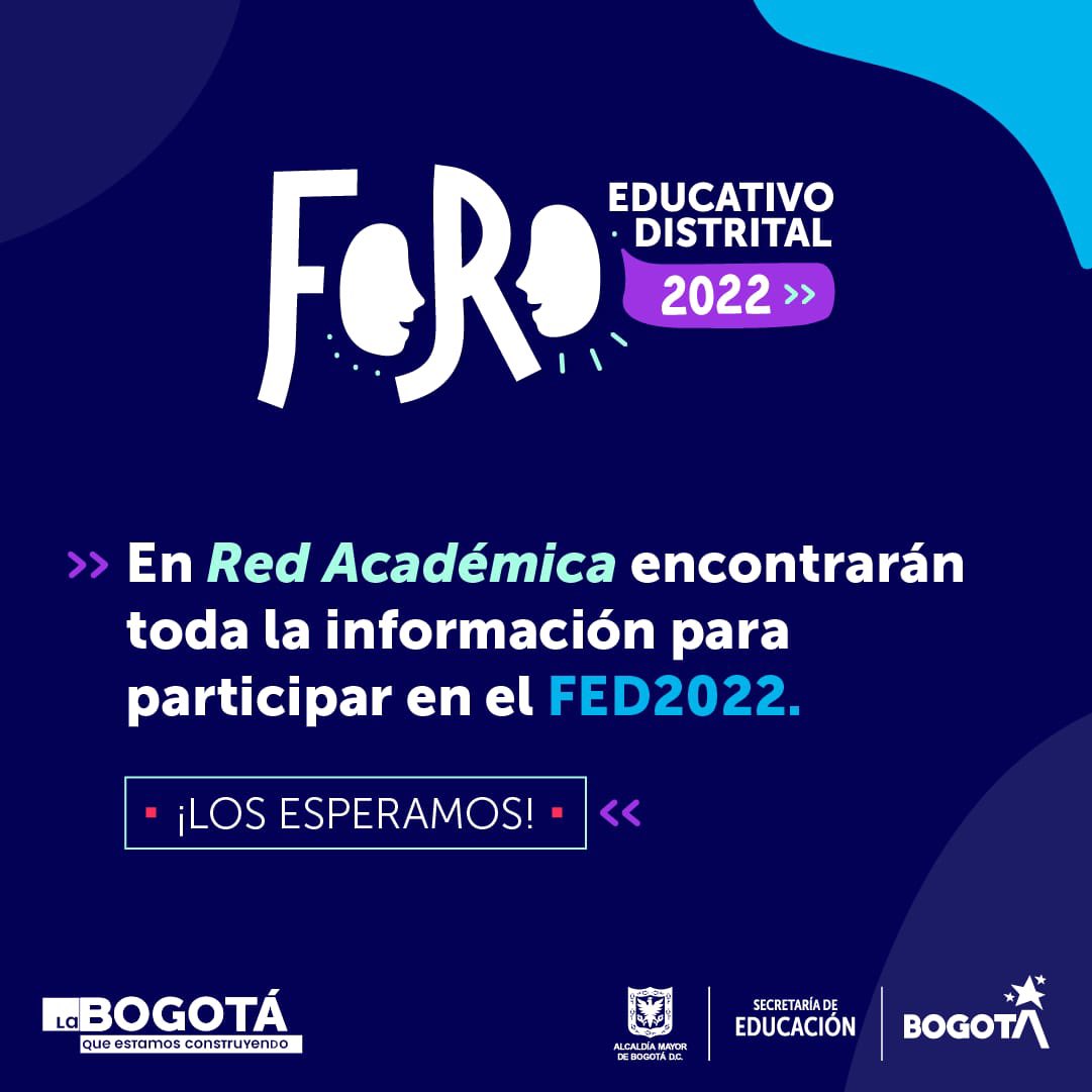 Educacionbogota's tweet photo. ¡Ya llegan los #ForosEducativos Locales! 🥳
Directivos, estudiantes y profes de comunidades educativas de la ciudad iniciarán encuentros de reflexión para construír 'Nuevos caminos hacia la educación del siglo XXI' y preparase para el #FED2020
+ info 👉 https://t.co/VJMwz8VWck https://t.co/2LHQRhDtZK
