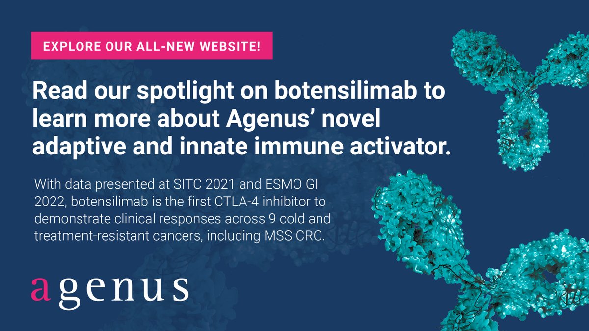 This week we're showcasing the newly redesigned Agenus website. On our homepage you'll find a Spotlight on botensilimab--Agenus' novel adaptive and innate immune activator. agenusbio.com
