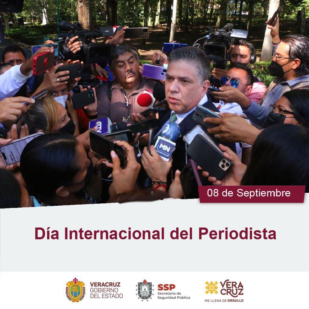 HGutierrez_M's tweet photo. Este Día Internacional del Periodista, desde la SSP con respeto y admiración, reconocemos y felicitamos  a quienes cumplen con la importante labor de informar, siempre con veracidad y haciendo patente su compromiso con la sociedad veracruzana. https://t.co/H0Q7EYOfD3