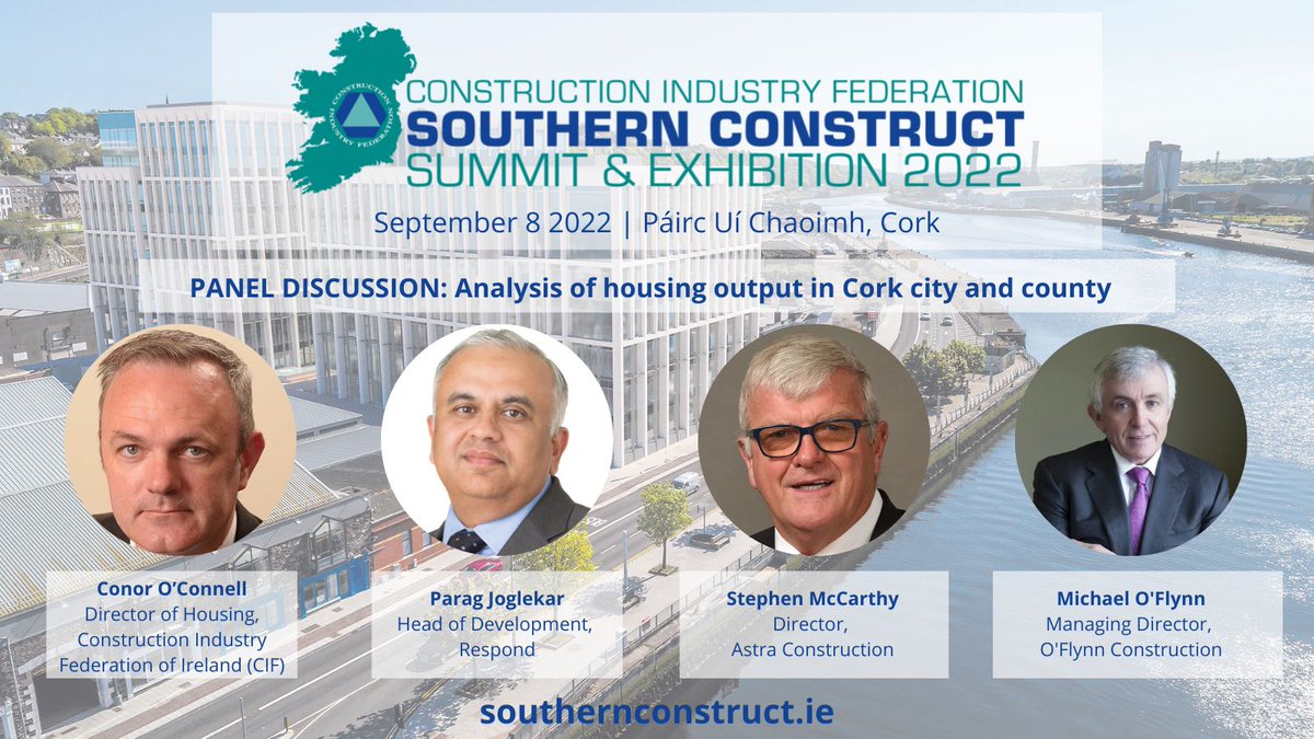 CIF_Summits's tweet photo. The first panel discussion here at #SouthCon22 is about to begin. We are looking forward to hearing from:
- Conor O’Connell, @CIF_Ireland
- Parag Joglekar, @RespondHousing
- Stephen McCarthy, Astra Construction
- Michael O'Flynn, O'Flynn Construction
https://t.co/nTRpHGVNAe https://t.co/pRcgidLyVb