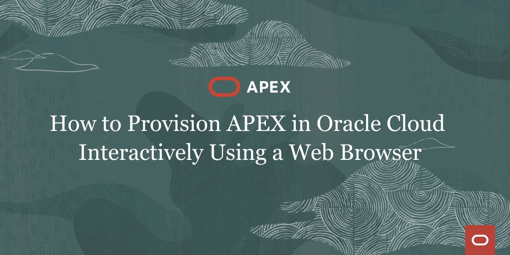 OracleAPEX's tweet image. ☁ Learn how to provision an APEX instance on Oracle Cloud interactively using a web browser.

📍 social.ora.cl/6015MMlJV

🎥 Demonstration video: social.ora.cl/6016MMlJn

#orclAPEX #LowCode #APEXService #AutonomousDatabase
