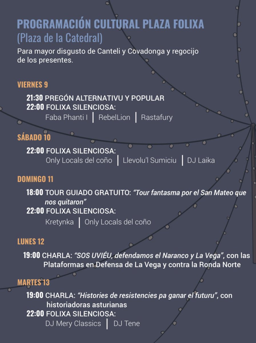 FiestesPopulare's tweet photo. PROGRAMACIÓN del #SanMateo2022 diverso y popular❤️‍🔥 

En la Plaza Folixa (plaza de la Catedral) desde el 9 al 21 de septiembre🎊 https://t.co/YOuDLMcJET