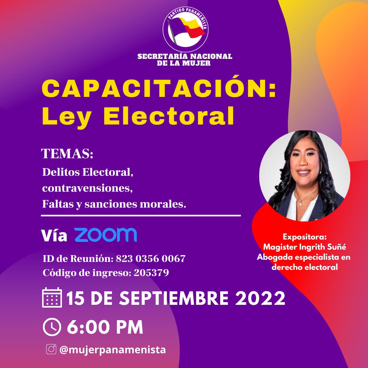 m_panamenista's tweet photo. Seguimos con el ciclo de Capacitación sobre el Código Electoral. #Mujeres el conocimiento es PODER. #Paridad #unidasvolveremos #Mujerdevalor https://t.co/7wZMSkvkIV