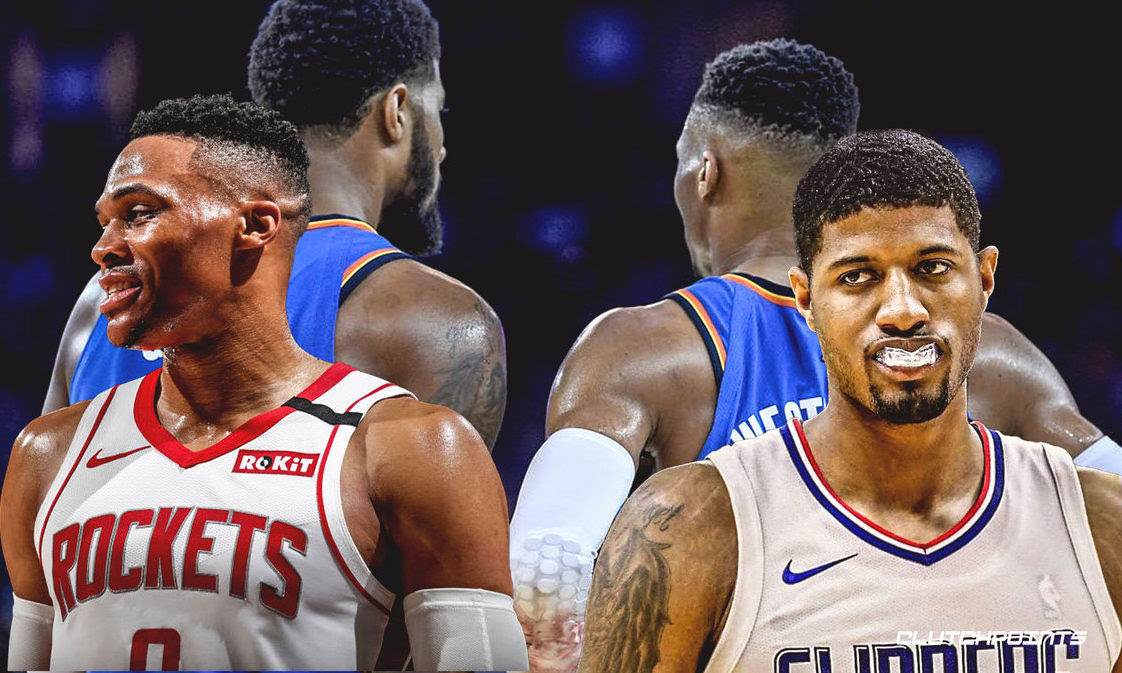 ClutchPointsNBA's tweet photo. Teammates that were both All-Stars one year, only to change teams the following offseason since 1977:

2019:
· Paul George
· Russell Westbrook

2022:
· Rudy Gobert
· Donovan Mitchell

(via @EliasSports) https://t.co/SCr7rQhAq3