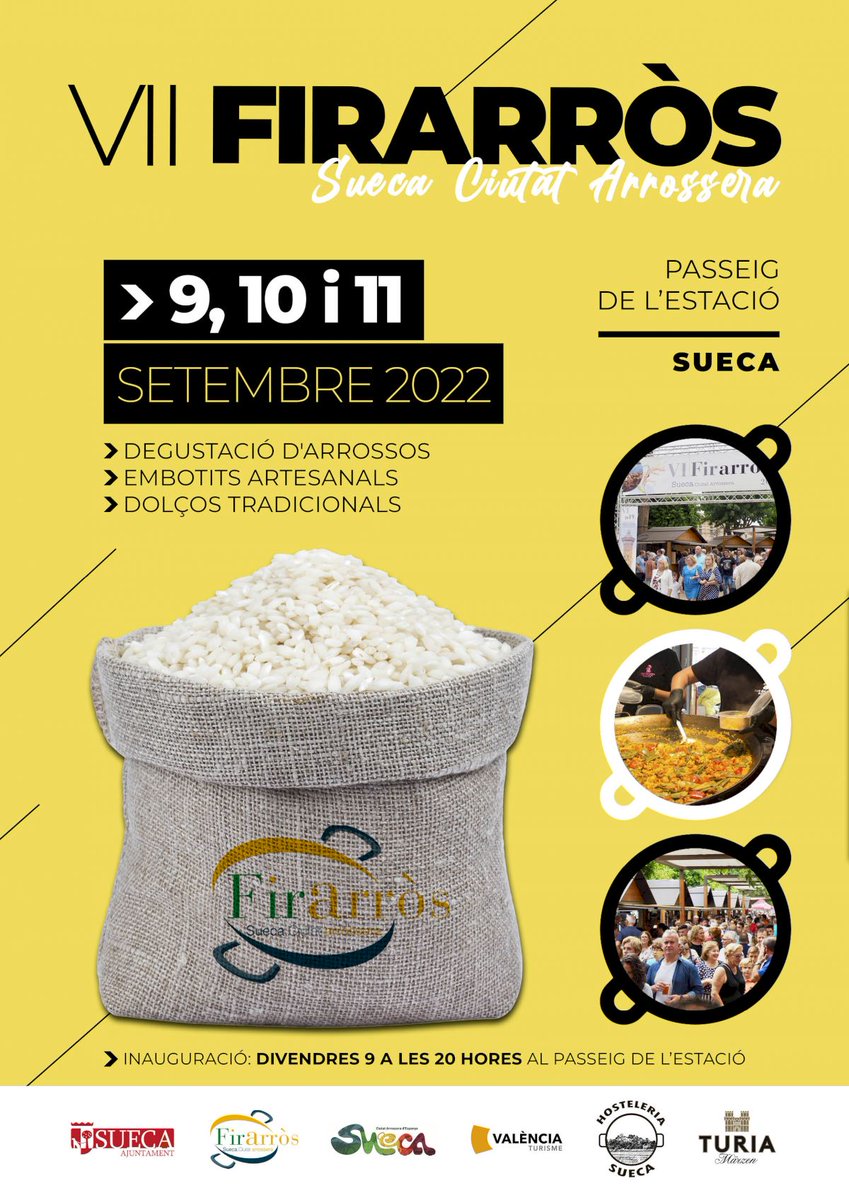 Este #findesemana podéis disfrutar de la #feria #firarros y del #concursopaella en Sueca.