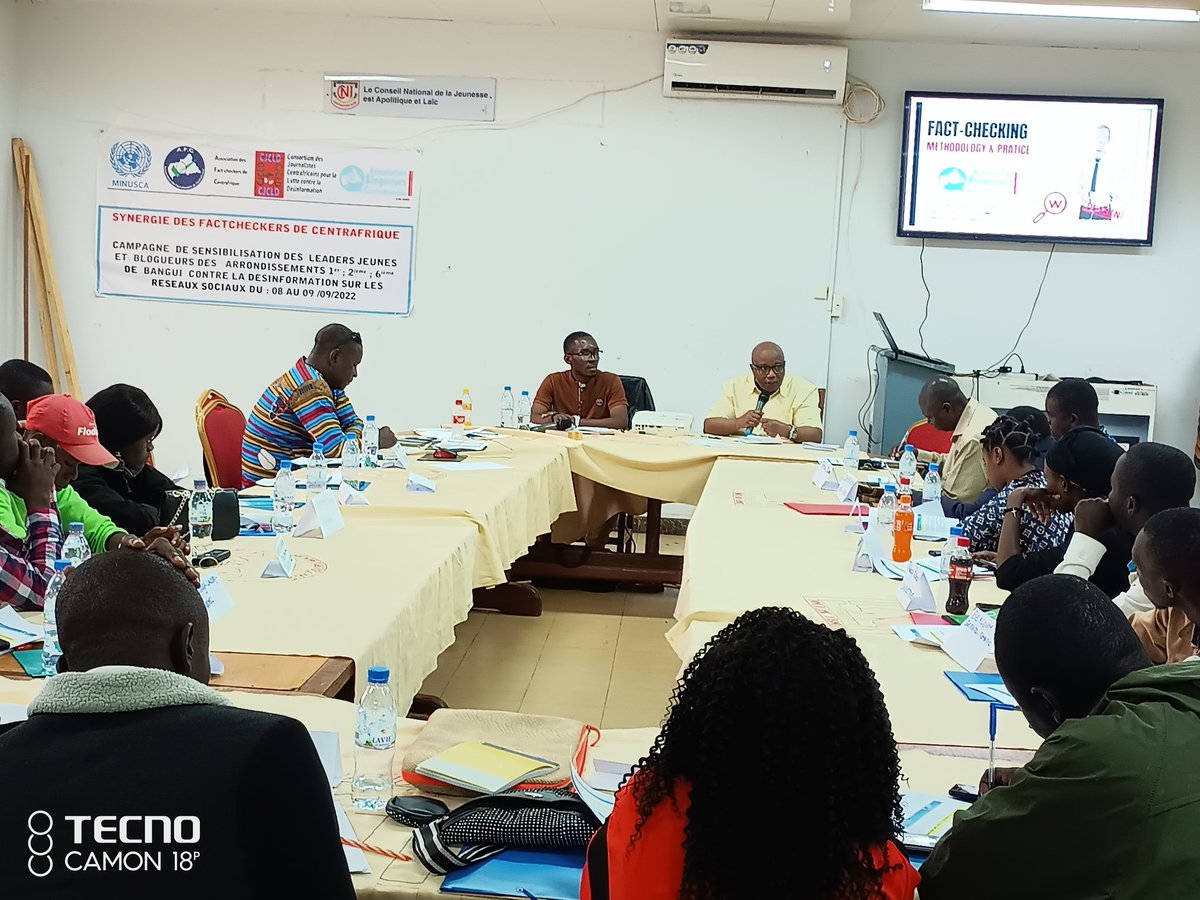 #Synergie des Fact-Checkers Centrafricains, @AfcChecking , <a href="/ABCA_Blogueurs/">ABCA-Association des Blogueurs Centrafricains</a> ,<a href="/cjcld_check/">Consortium des Journalistes ANTI FAKE-NEWS</a> , 3 ieme et dernière communication de Mr @Guy KAREMA, de la division de la  communication de la Minusca porte sur la Résolution 2605(2021), le mandat de la Minusca.