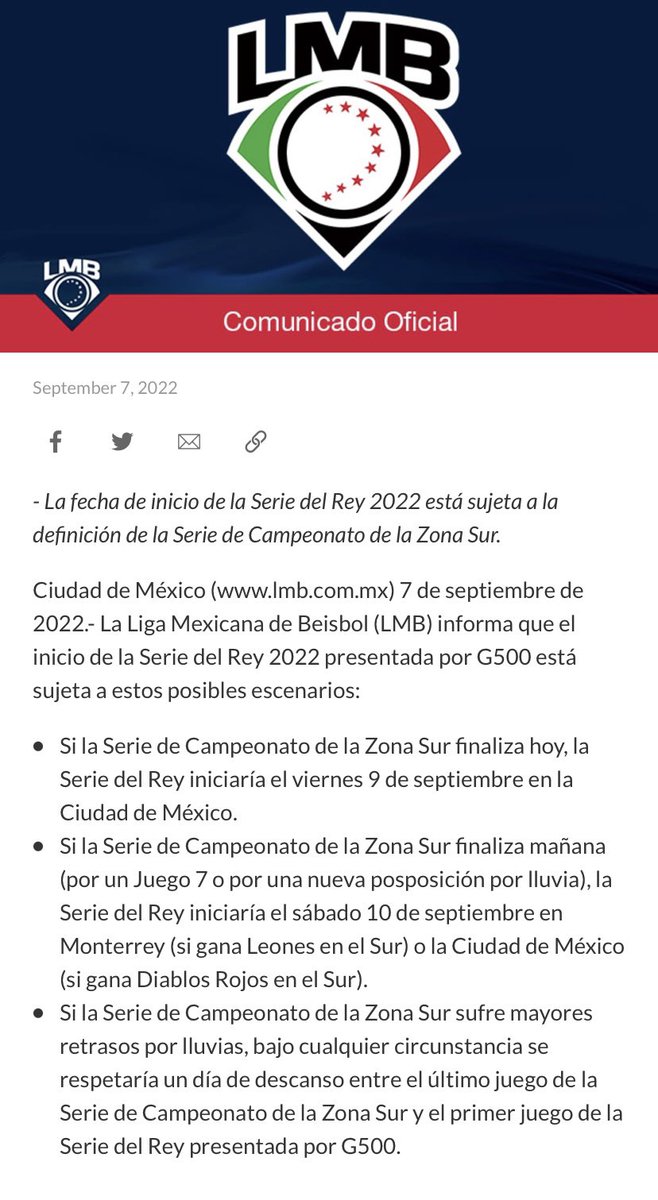 EsTiempoDeBeis's tweet photo. sTiempoDeBeisbol y el inicio de la #SerieDelRey está sujeta a la finalización de la #FinalDelSur:
Si la Serie de Campeonato termina este jueves, la Serie del Rey iniciaría el sábado 10 de septiembre en Monterrey si gana @leonesdeyucatan o en #CDMX si gana @DiablosRojosMX https://t.co/KtnMZXWuZZ
