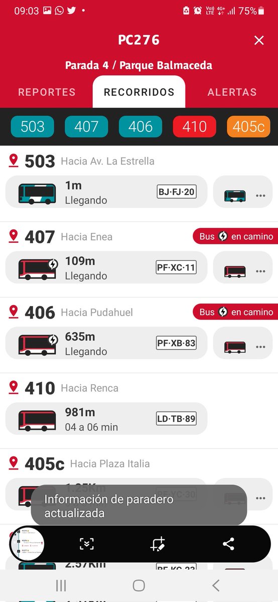 CottonDragonfly's tweet photo. @Red_Movilidad Muchas gracias. Dejo registro de la app que hoy 08/09/22, el bus recorrido 503, PP BJFJ20  no se detuvo en parada PC276, Salvador/Condell, hacia el poniente. No pasan muy seguido como para darse el lujo de no detenerse y solo levantó las manos desde dentro del bus. Muchas gracias https://t.co/YkIanx4g07