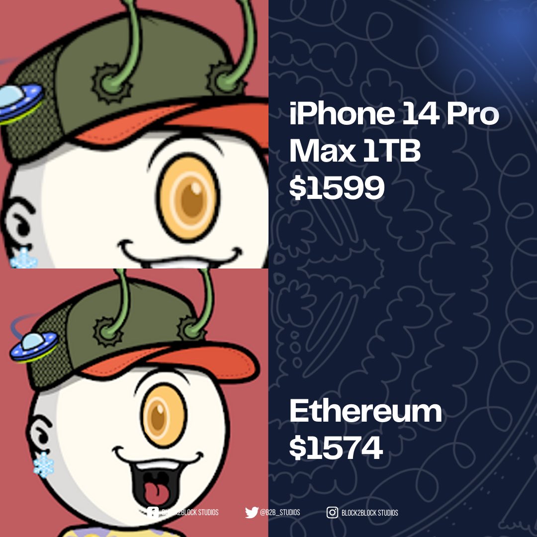byebyemonks's tweet photo. Which one is the better investment? 🤔 Reply to this tweet!

Facebook: Block2Block Community
Instagram: block2block.studios
Twitter: b2b_studios

#iphone #iphone14 #iphone14promax #iphone14pro #ethereum #nft #crypto #cryptocurrency https://t.co/lOeNpbMm9v