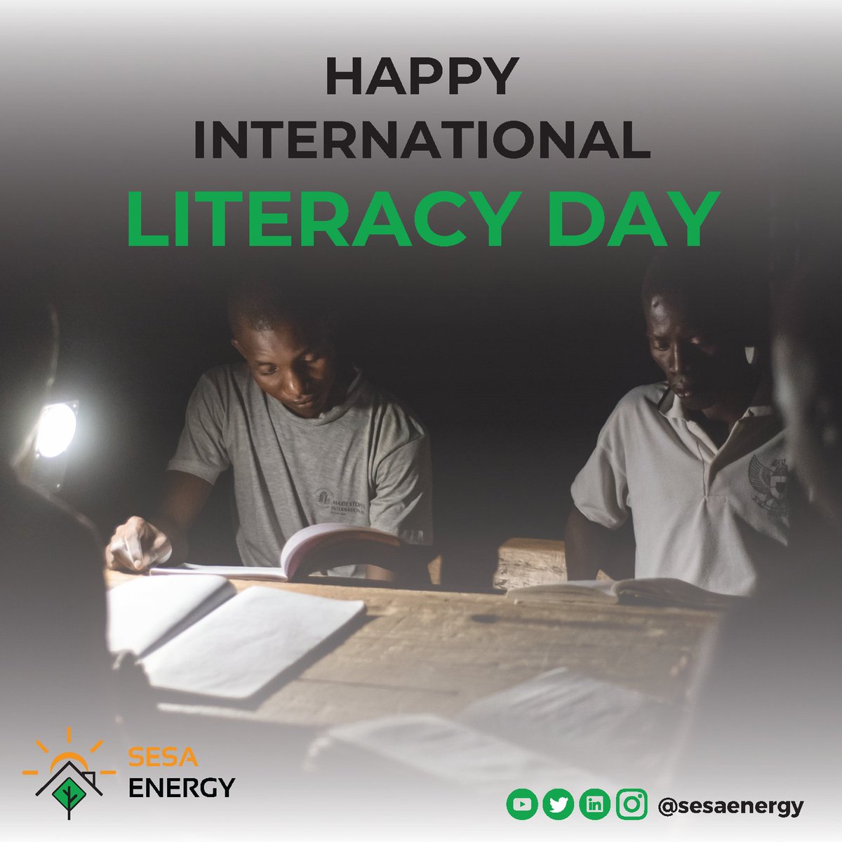 sesaenergy's tweet photo. #HappyInternationalLiteracyDay   Literacy in Africa is estimated at 70%, lagging behind world averages of 90% for a variety of reasons; one of them is a lack of electricity. SESA Energy provides access to solar light to underline the significance of literacy for healthy societies https://t.co/rIZYjl0aTL