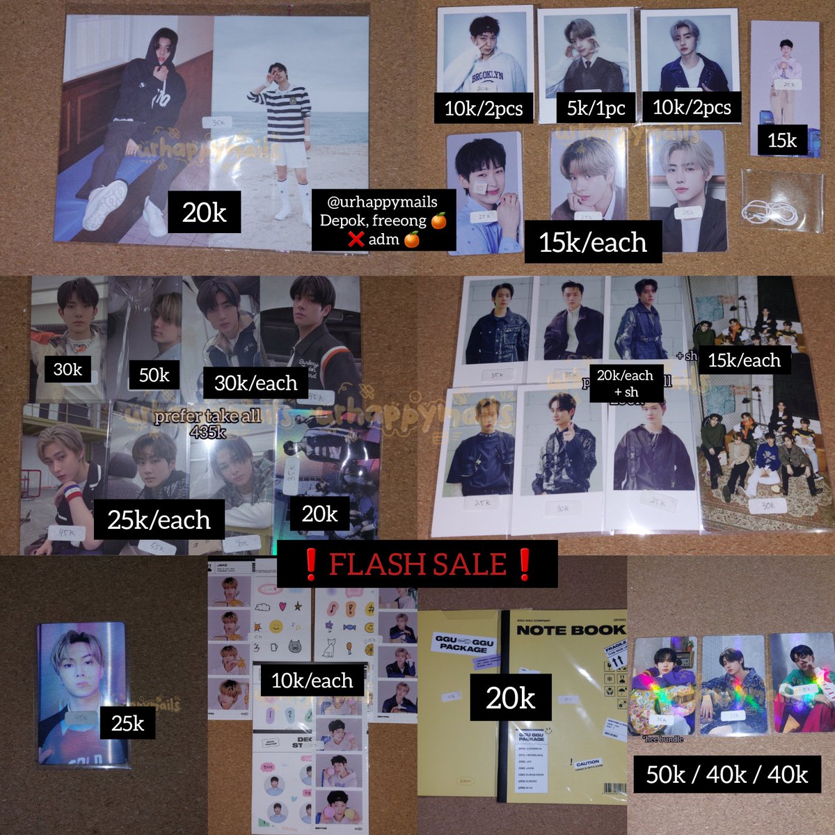 urhappymails's tweet photo. WTS
tags. #enhypen #photocard #wts #down #memberkit #gguggu https://t.co/tzgRWIouUr