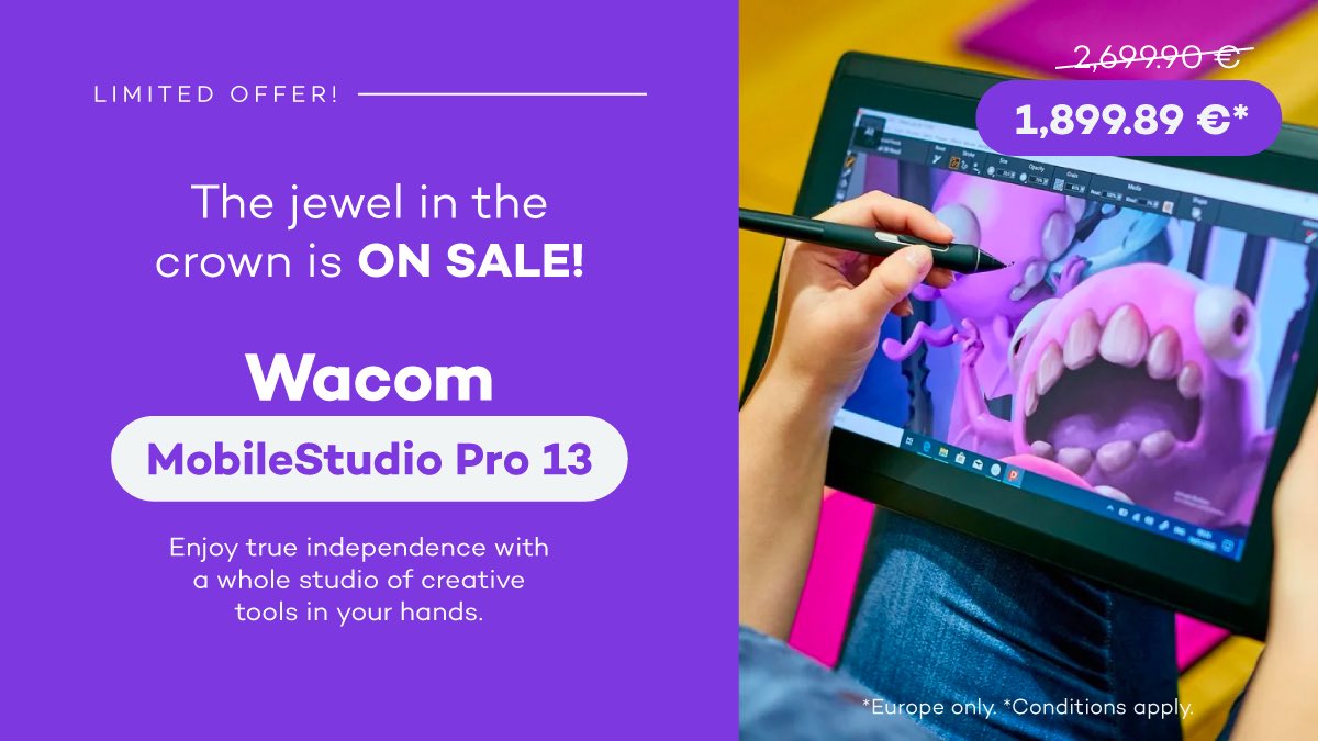 wacom's tweet photo. You can create the most stunning works of art with Wacom #MobileStudioPro. 

Check our limited offer clicking the link! 👇
https://t.co/GOGRBRdq3u https://t.co/qBfxwiNICq