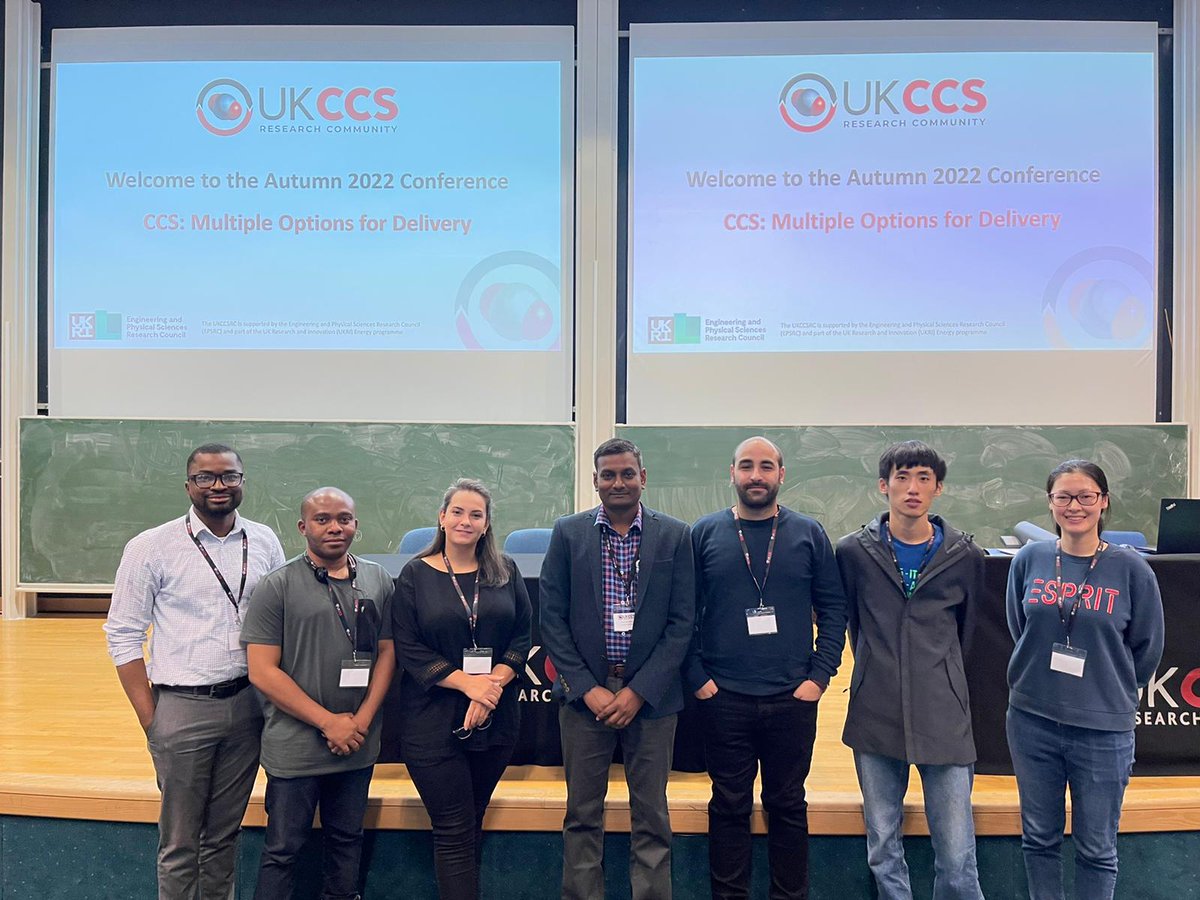 asijude's tweet photo. The awesome @CranfieldEnergy team at the @UKCCSRC Autumn Conference. Great and insightful presentations from academia, industry and gov't stakeholders on the now and future of decarbonisation. @siqiwang55 @serapozmen53 @ZiqiShen0106 https://t.co/Wrz9miAyvF