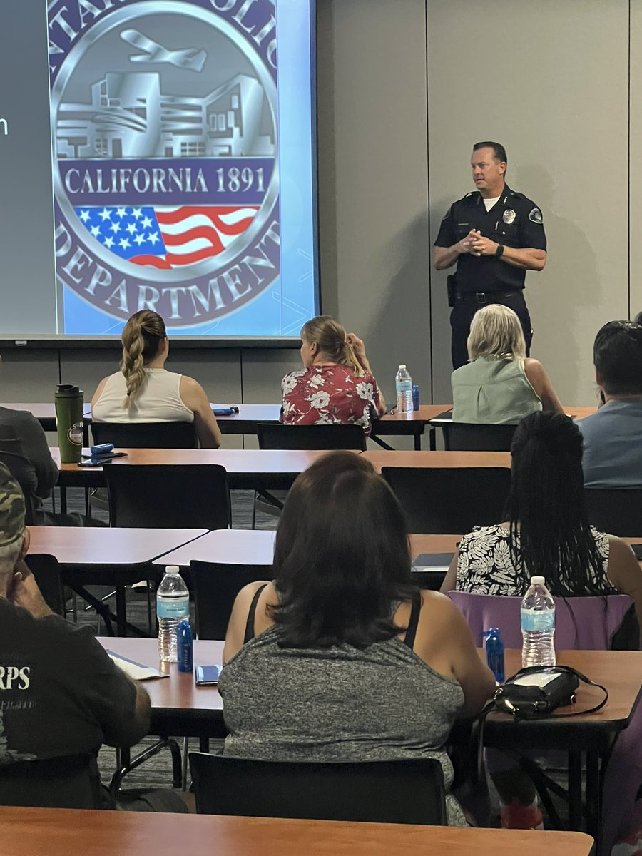 OntarioPD_DC's tweet photo. Last night Chief Mike Lorenz kicked off another Ontario Police Department Citizen’s Academy.  We love our relationship with our community, and we are happy to see the number of people who are participating in the program!! https://t.co/7V7gTgXyBQ