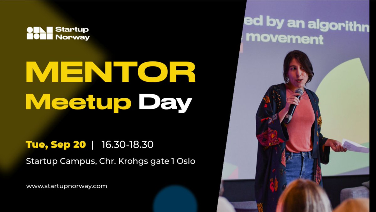 Interested to mentor the most promising Norwegian startups? Join the Startup Norway Mentor Meetup event! 

Discover the next startup programs &amp; meet other mentors who've been involved in our programs.

Register here:
hubs.ly/Q01lRQCR0