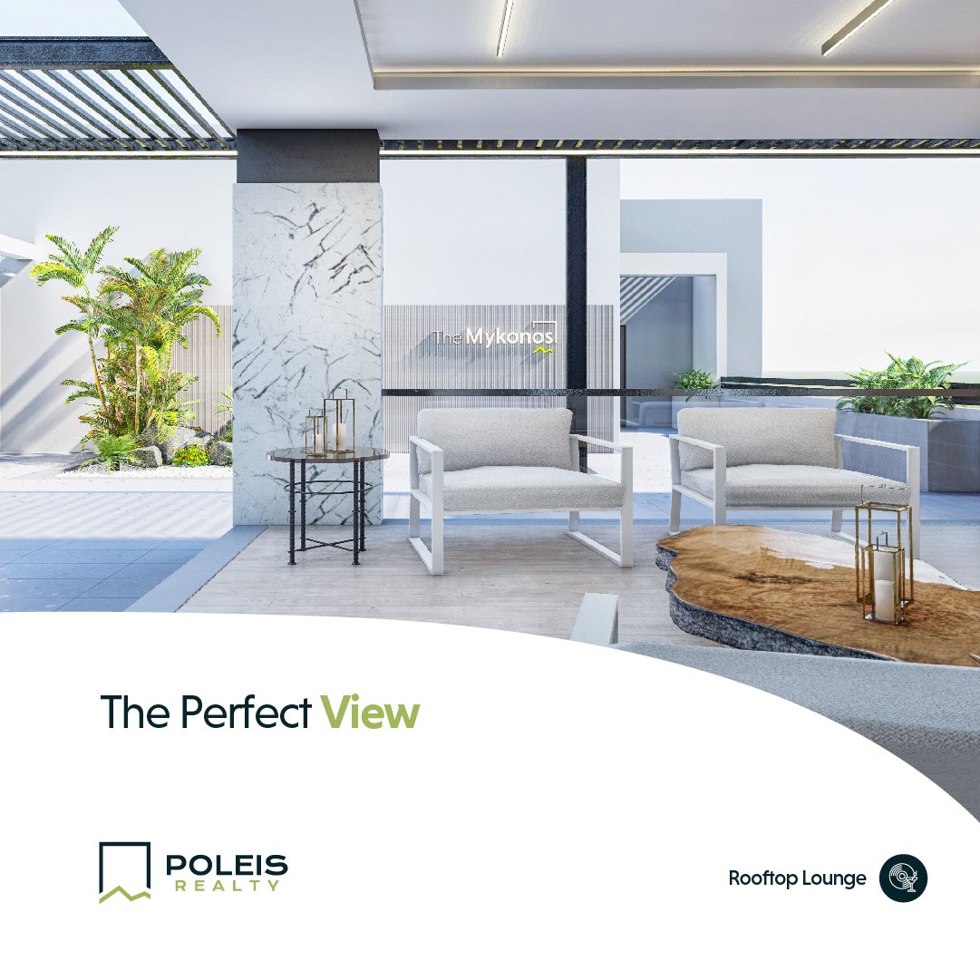 PoleisRealty's tweet photo. The Mykonos lounge serves as an iconic hot spot for homeowners searching for a glamorous night out and is intended to match the luxury and grandeur nature of the rooftops at Mykonos providing front-row views of a stunning sunset.

#Poleis #PoleisRealty #realestate https://t.co/8wXKGfeQol