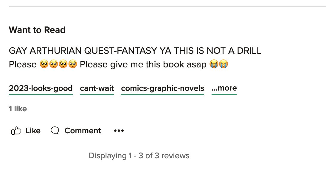 JPPersichetti's tweet photo. I have a graphic novel coming out in 2024, which still feels like forever from now. But it's listed on Goodreads (under the old title THE SAPLING'S CURSE) and I just saw this excited review, which totally made my morning.

I'm with you, buddy! I can't wait for it to come out!! https://t.co/iEUcqoAVJR