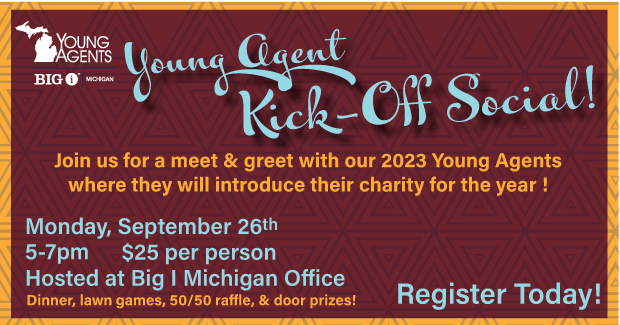 Join new Michigan Young Agent Chair, Alec Richmond, and the rest of the YA Committee (new and returning members) for a meet and greet on September 26 (5-7PM). The event (in Lansing) includes dinner, lawn games, 50/50 raffle and door prizes. Register now at members.michagent.org/events/event-d…