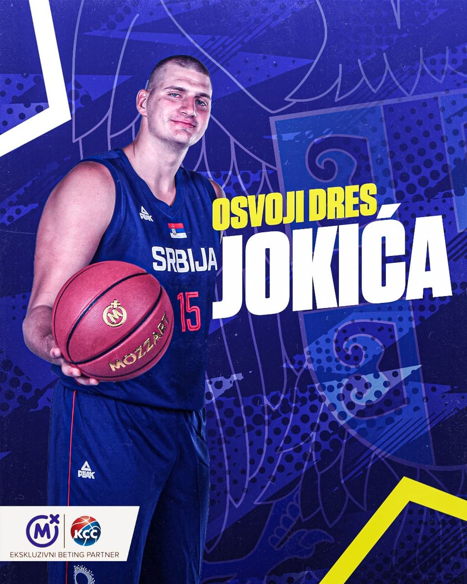 MozzartBet's tweet photo. 🇷🇸🏀Osvoji Jokićev dres🇷🇸🏀

Sve što je potrebno je da:

• pratiš @MozzartBet ✅

• retvituješ objavu uz quote 🔁

 • prognoziraš koliko će Jokić imati poena i asistencija protiv Poljske 🏀🇷🇸 https://t.co/a39hyur8w6