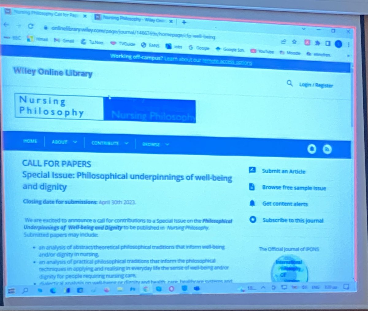 InnovateDignity's tweet photo. A very informative presentation on the nursing philosophy journal by @SMantzoukas at d #universityofioannina #Greece @Wiley_Nursing @MSCANetwork @MSCANetwork https://t.co/v4ZuaqJiQb