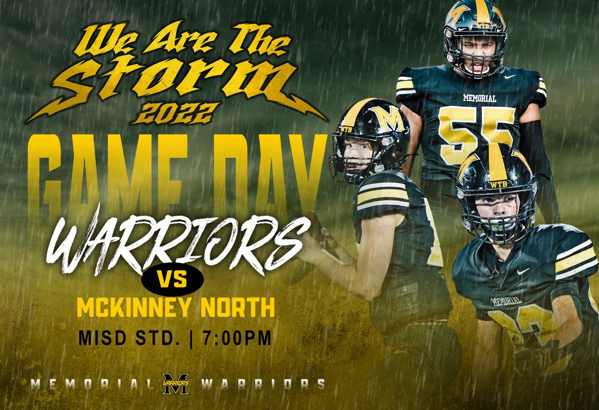 Game Day! Good Luck Warriors! <a href="/FMHSRecruits/">Memorial Football Recruiting</a> <a href="/FriscoMemo_FB/">Frisco Memorial Football</a>