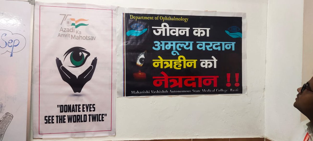 asmcbasti's tweet photo. Celebration of "Netradan Pakhwada " 25th August - 8th September  at Department of ophthalmology  @asmc basti @MeUPGovt #UPDGME https://t.co/LySj0L0hzV