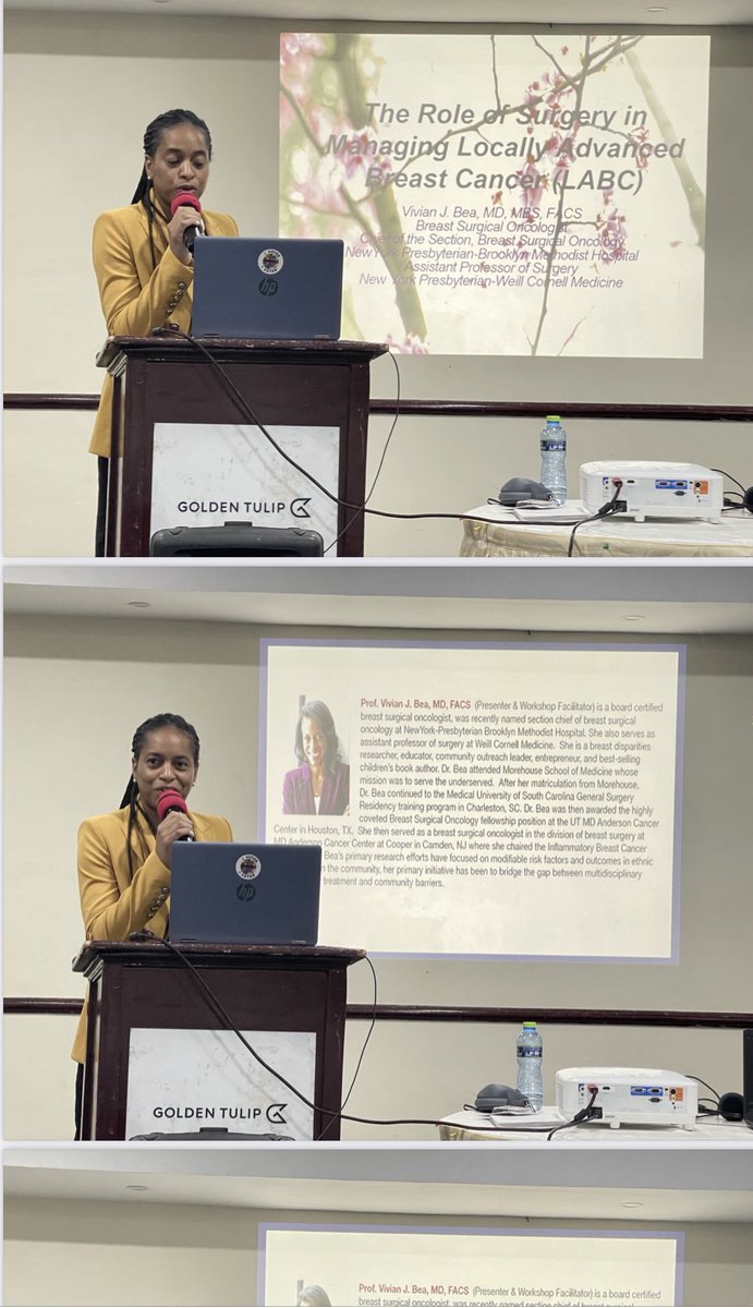 DrBeaMD's tweet photo. My colleagues are #dope #BGM ~presenting at the annual #ICSBCS meetings in Kumasi, Ghana #Surgery #RadiationOncology #MedicalOncology from Brooklyn~to~Ghana! #globalhealth #Africa #Ghana #breastcancer @nyphospital @ICSBCS @WeillCornell @WCMDeptofMed https://t.co/cl6qJMXOoI
