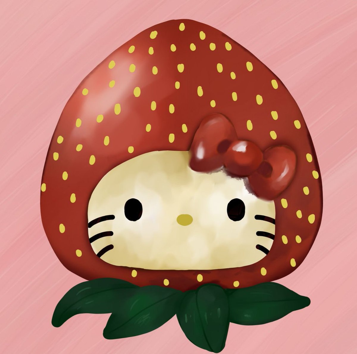 kitty0me's tweet photo. Hello kitty 🥰����#draw #art #cute #hellokitty #strawberries #kawaii #digitalart #krita https://t.co/us04zi8I76