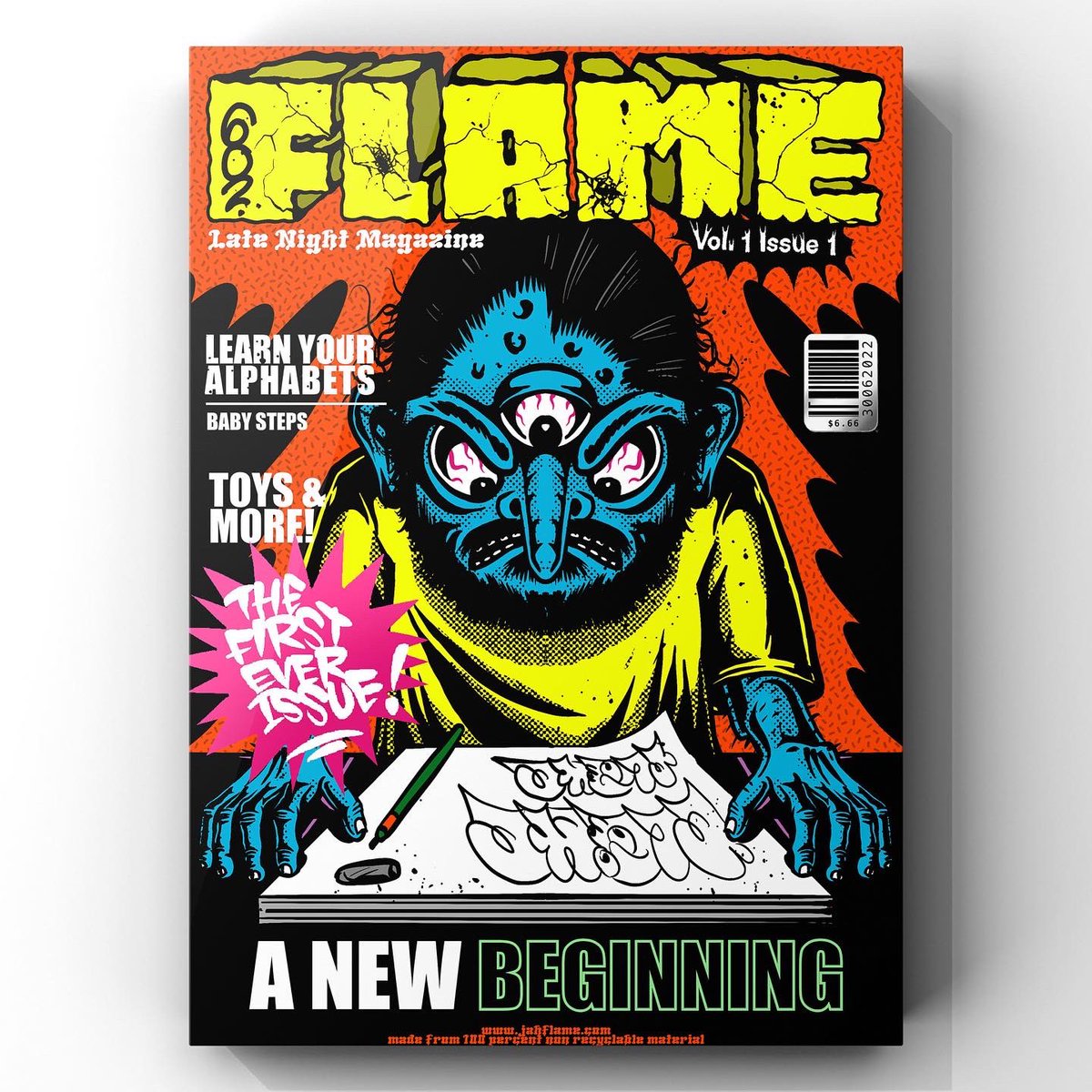 A New Beginning
V 1/I 1

The first ever issue of “FLAME” #Magazine!! 
#drawings made during the late late hours of the night!!! This #comic - magazine takes a deep dive into the #dark and mysterious world of #jahflame. Inspired by true events. Not for the weak hearted 
Stay tuned