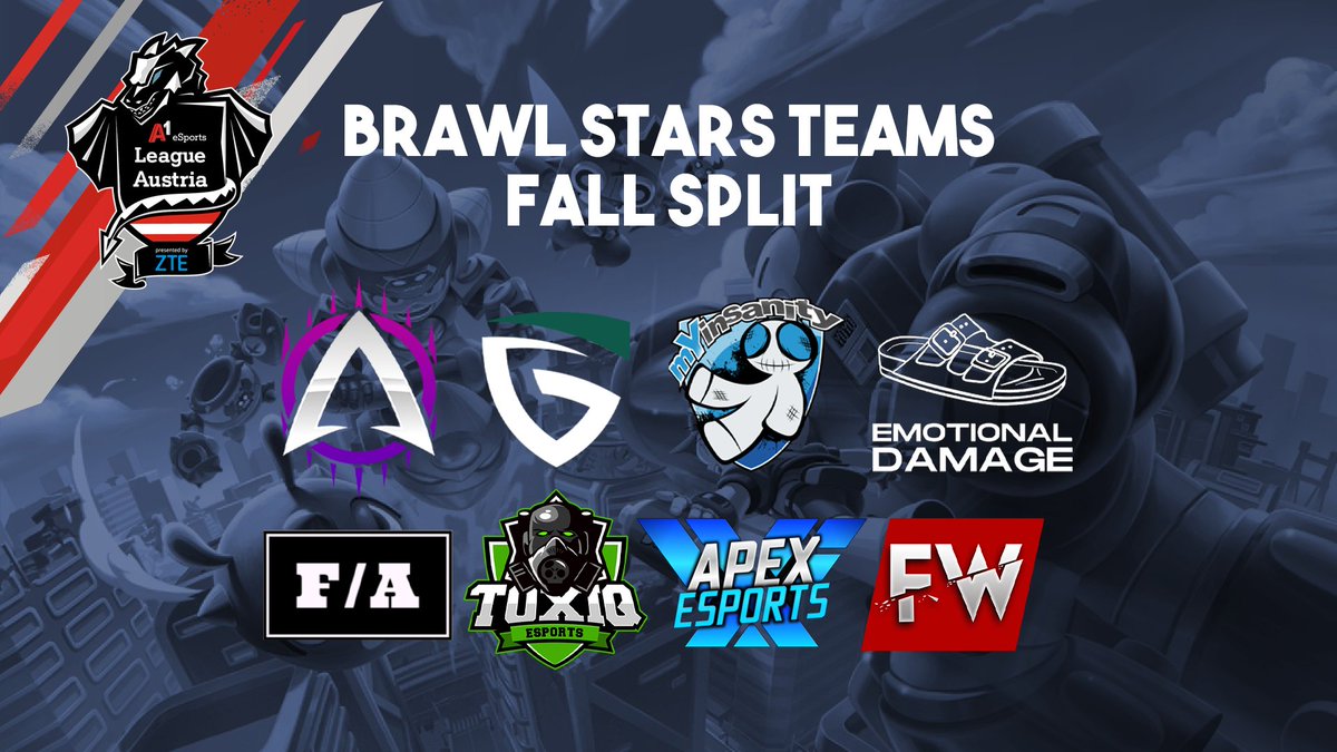 Freitag geht's los 😍

Dann starten wir offiziell in den Fall Split mit dem ersten <a href="/BrawlStarsDE1/">Brawl Stars DE</a> Spieltag! Diese 8⃣ Teams sind diesen Split mit dabei 🥊

👉<a href="/_AURORAESPORTS_/">AuroraEsports</a>
👉Top Gs
👉<a href="/mYinsanityCH/">mYinsanity</a>
👉Emotional Damage
👉Free Agents
👉<a href="/ToxiqEsports/">Toxiq Esports</a>
👉Apex Esports
👉Free Win