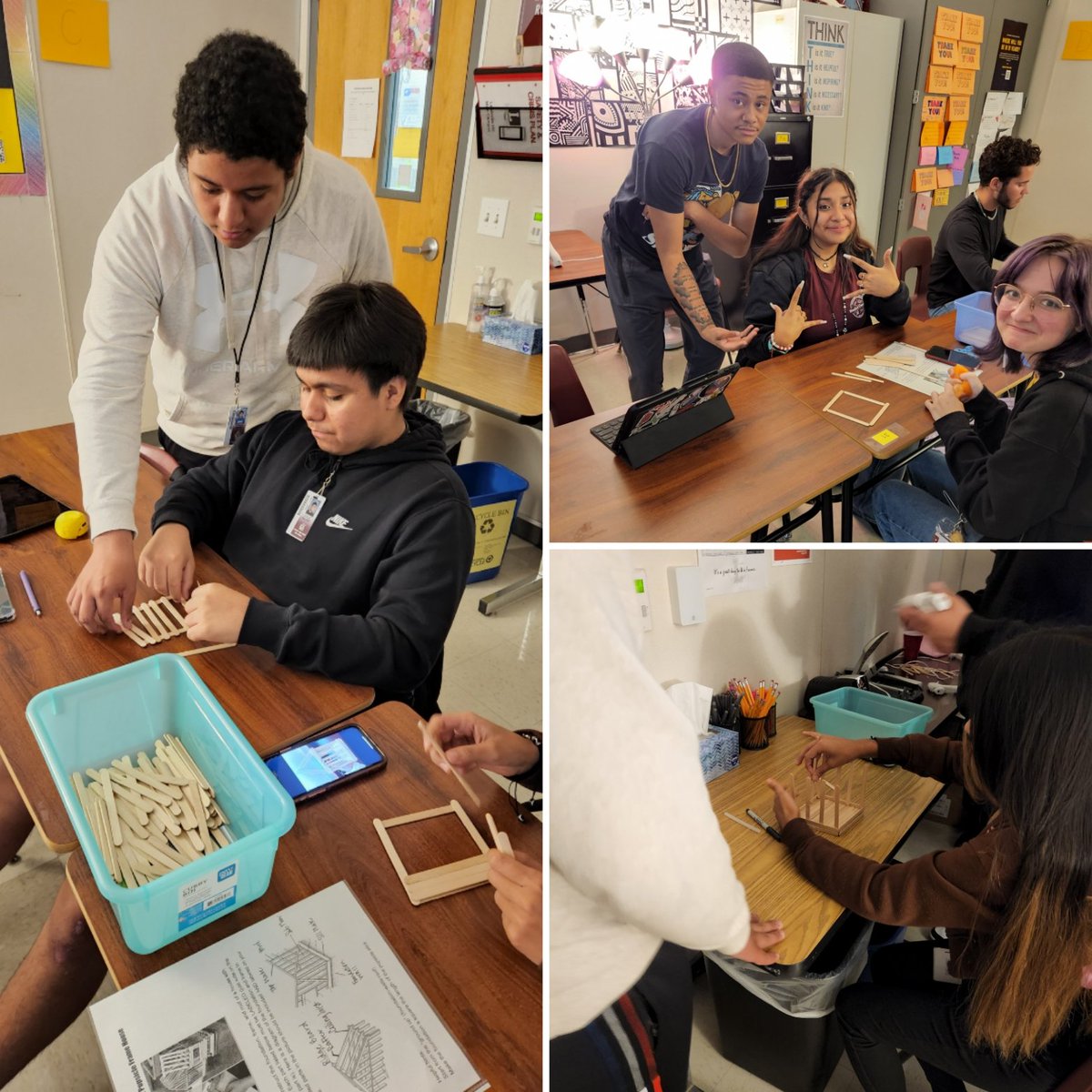 BGreenlhs's tweet photo. #handsonlearning is my fav! #LHSInteriorDesign Ss demo their Construction Unit yesterday by building a #PopsicleStickHouse while working in groups! Got them ready for @LewisvilleHS Open House tonight too!
@lisdcte
#constructionbasics #learningisfun #realworldapplication #lisd_cte https://t.co/2295Q5Fx5a