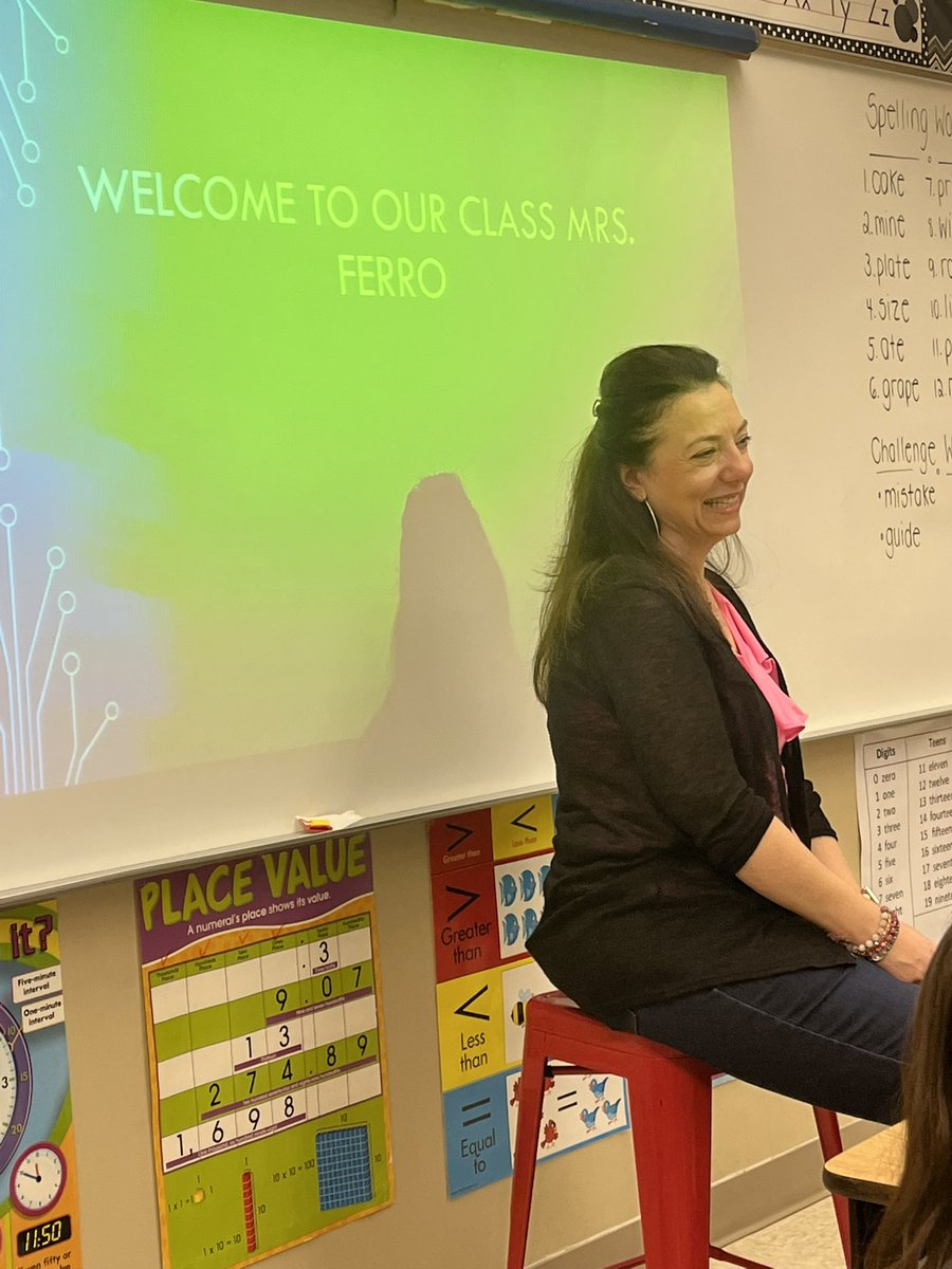 judy_ramiry's tweet photo. We got to interview our fabulous AP @MrsFerroPES as she sat in the hot seat, I mean seat. My students came up with AMAZING questions! Thank you for coming to our class Mrs. Ferro! @PoincianaCCPS #RamirezCrew https://t.co/84x6waNvIq