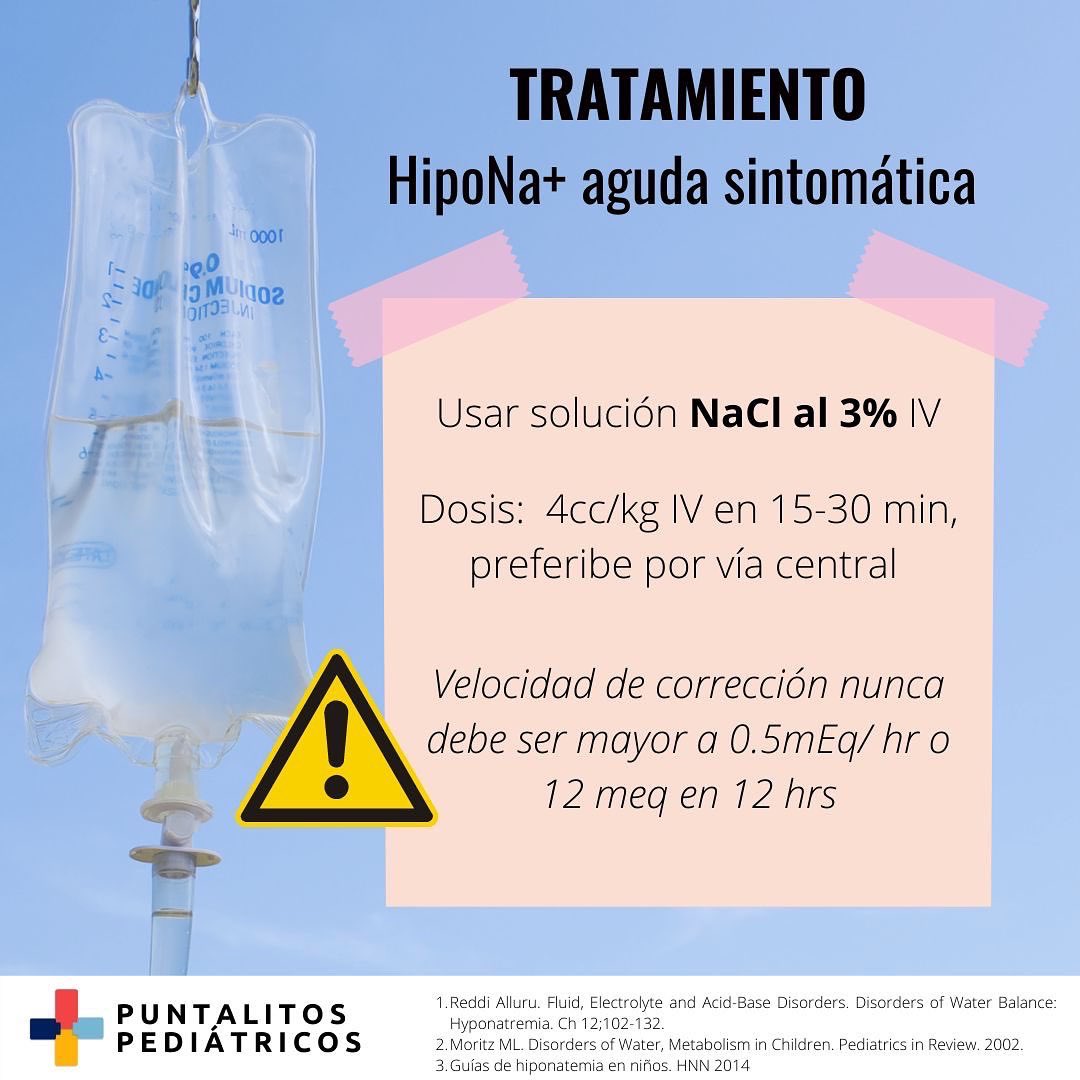 La hiponatremia suele ser un trastorno  hidroelectrolítico muy común el cuál debemos reconocer y abordar prontamente. instagram.com/p/CiPxbR9OkJ1/…
By Dani y Glori 

#foamed #electrolitos #hiponatremia
#puntalitospediatricos #juevesdepuntalitos