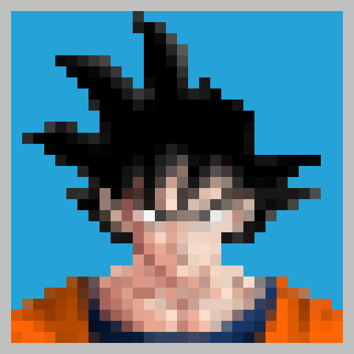 GamerPieceNFT's tweet photo. @Artozo_NFT GOKU in pixel art! https://t.co/LWgK4TvMyZ