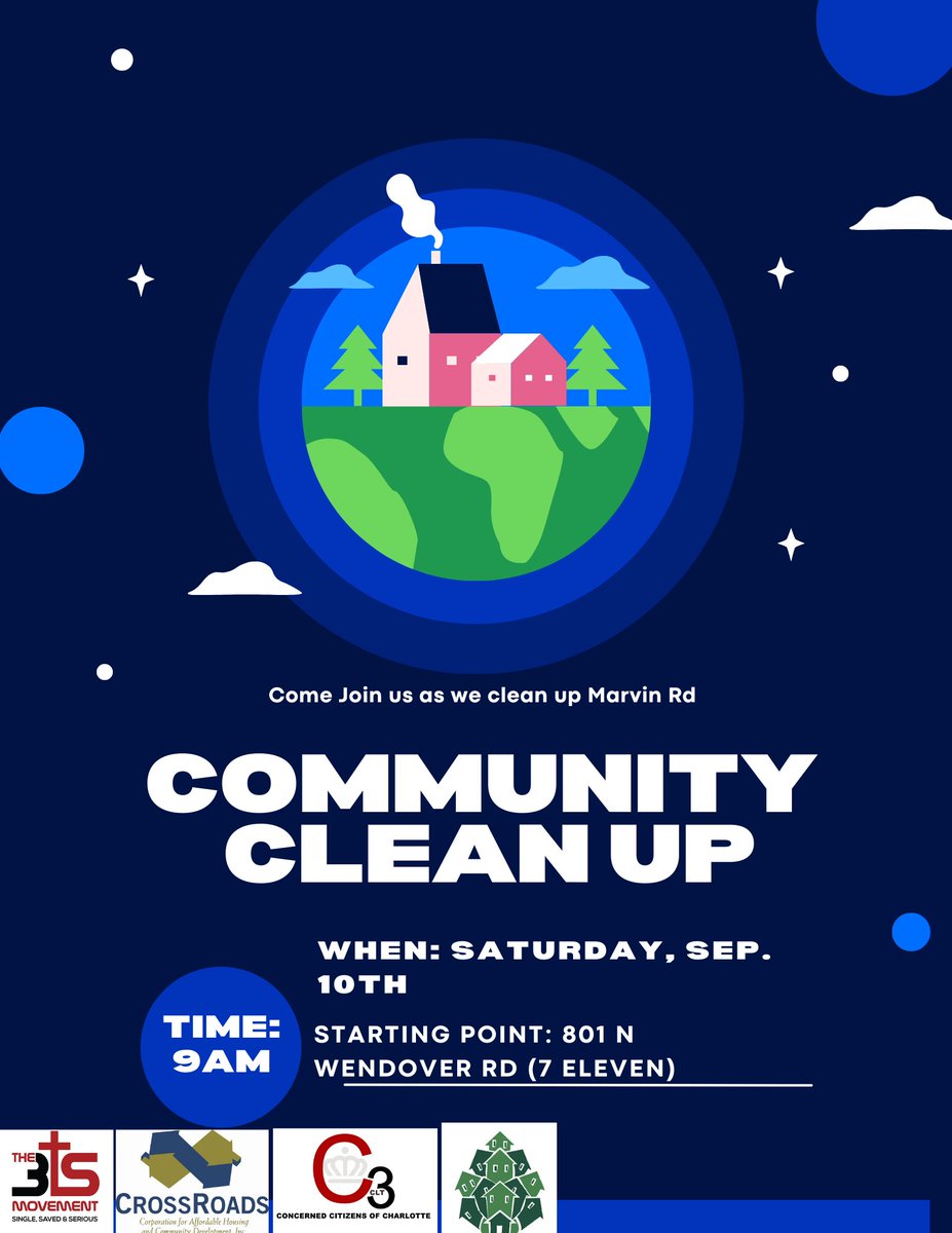 Come join us Saturday, September 10th, at 9AM as we gather together as as a community to clean up Marvin Rd. #CommunityCleanup