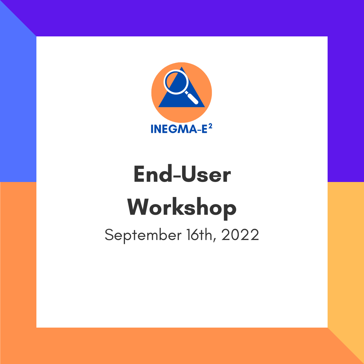 Attention 📢 Our next end-user workshop will take place on Sep 16th as an online event and we are looking for end-users with experience in #exerciseevaluation.

Interested in participating? Sign up until Sep 12th via office@inegma-e2.eu

More info: …rotection-knowledge-network.europa.eu/events/inegma-…