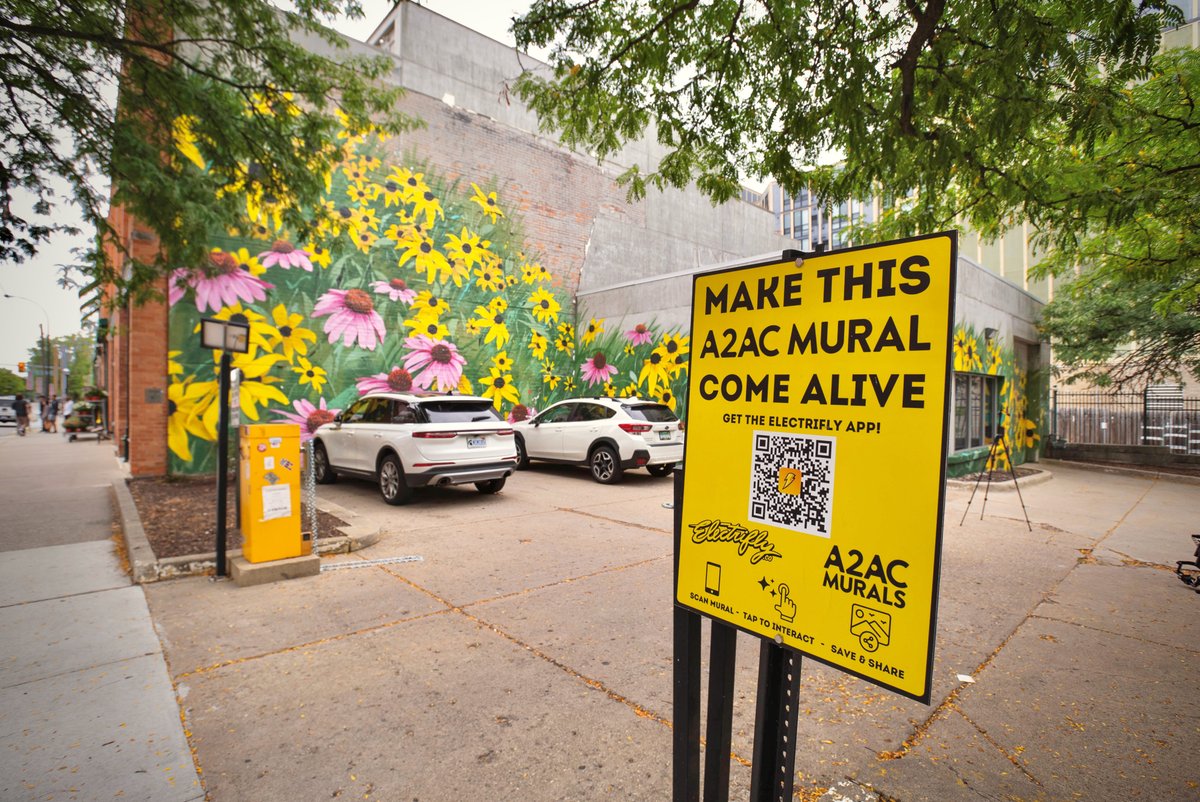 MadeWithBrandXR's tweet photo. Behind the scenes images from our film shoot capturing content of the artist @0uizi "Drifts" mural in Downtown Ann Arbor.

We worked with the @A2ArtCenter to bring this mural to life with augmented reality.

#augmentedreality #armurals #augmentedrealitymurals #augmentedrealityart https://t.co/NMKfUmhnKq