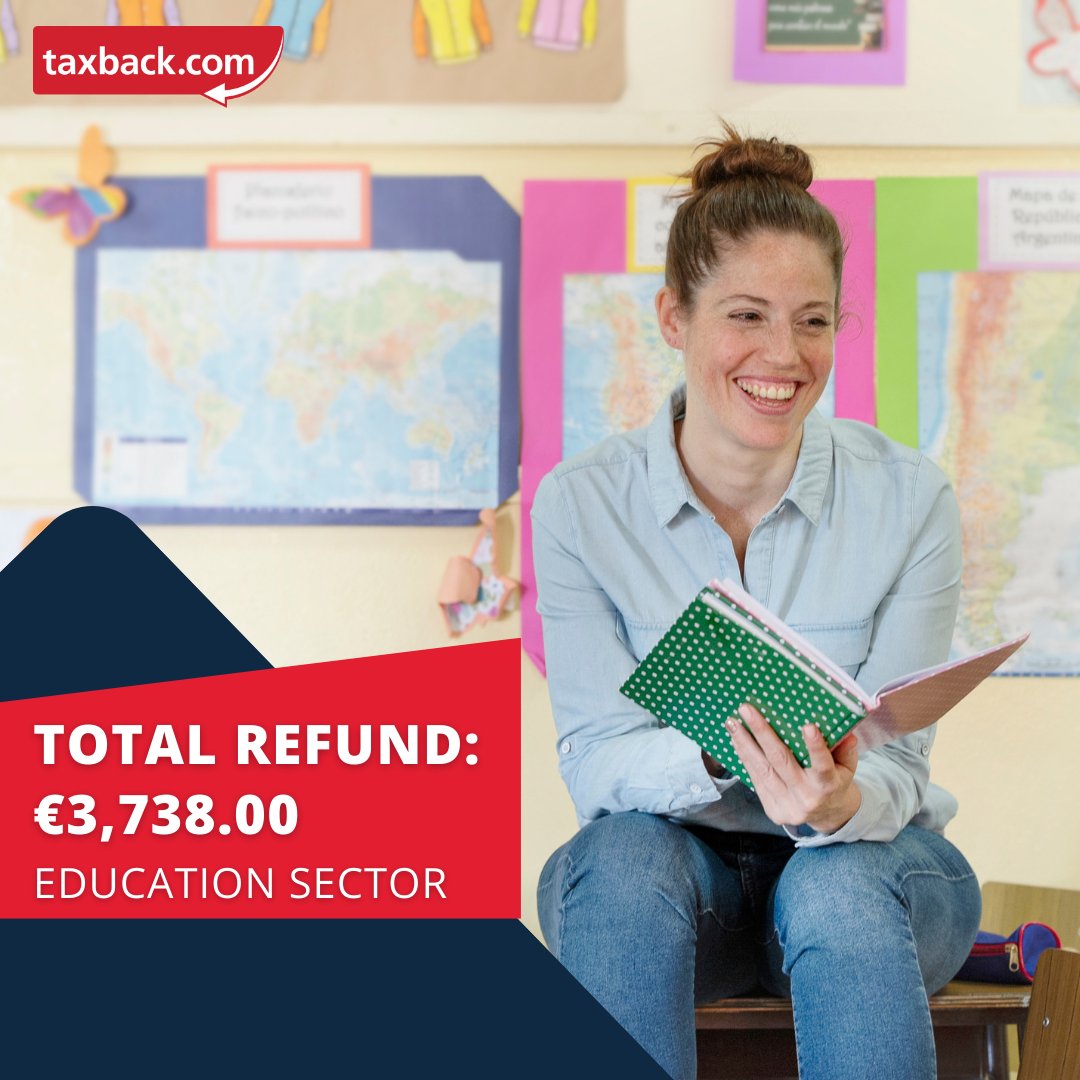 One happy client who works in the Education sector received €3,738.00 this week. 💶 Be sure to check whether you are due a tax refund! Apply here today: bit.ly/3HkIOiU #taxrefund #Ireland #Taxback