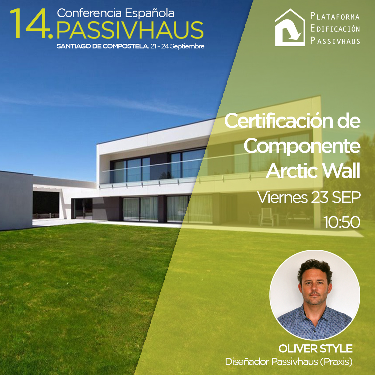 PlataformaPEP's tweet photo. ➡️ 10:50 - Certificación de componente Artic Wall - Oliver Style, diseñador #Passivhaus en @Praxis_rb.

#14ConferenciaPassivhaus #passivhouse #arquitectura #architecture #greenbuilding #eficienciaenergetica #energyefficiency #netzero #casinulo #nzeb #eccn https://t.co/4xbwsjt1qs